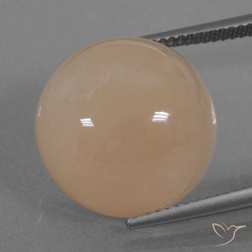 19.74ct Натуральный Светло-оранжевый Лунный камень, Круглый, Полупрозрачный
