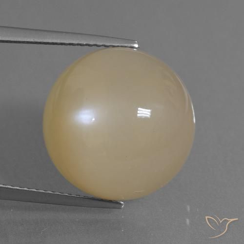 17.91ct Натуральный Светло-персиково-золотой Лунный камень, Круглый, Полупрозрачный