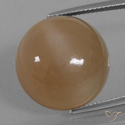 21.98ct Натуральный Оранжево-коричневый Лунный камень, Круглый, Полупрозрачный
