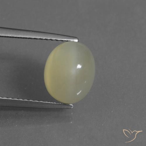 4.45ct Натуральный Светло-желтый Лунный камень, Овал, Полупрозрачный