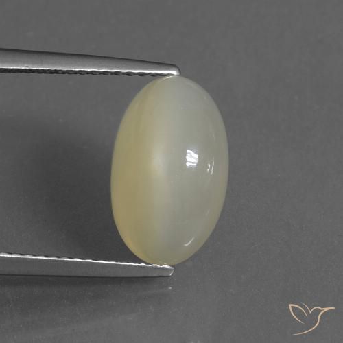 4.97ct Натуральный Светло-желтый Лунный камень, Овал, Полупрозрачный
