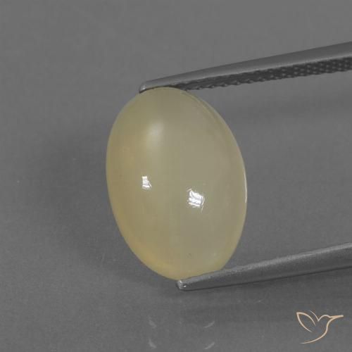 5.04ct Натуральный Светло-желтый Лунный камень, Овал, Полупрозрачный