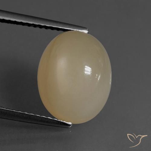 6.84ct Натуральный Средне-светло-коричневый Лунный камень, Овал, Полупрозрачный