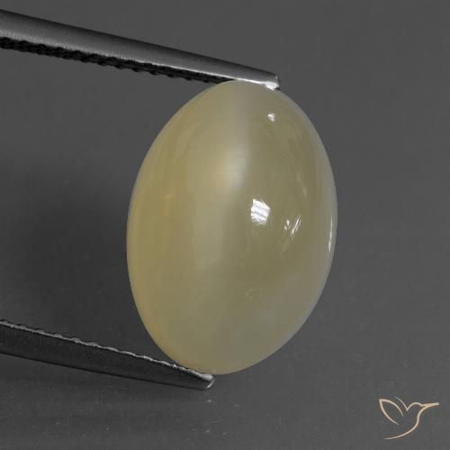 6.58ct Натуральный Бледно-коричневый Лунный камень, Овал, Полупрозрачный