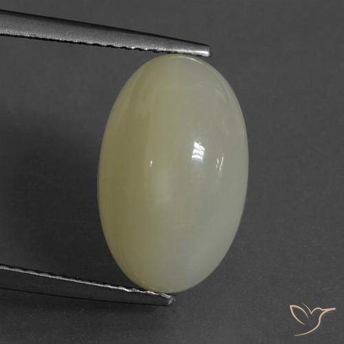 7.00ct Натуральный Зеленовато-желтый Лунный камень, Овал, Полупрозрачный