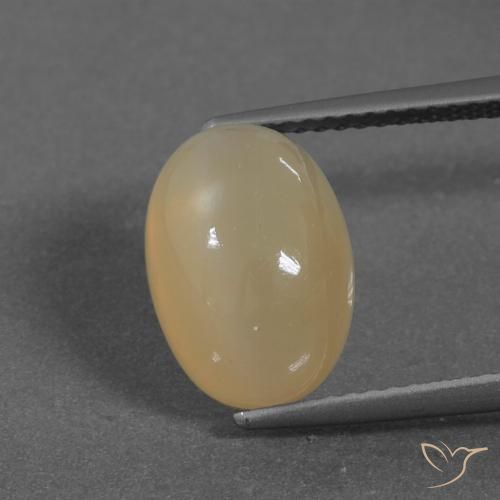 5.46ct Натуральный Светло-персиково-золотой Лунный камень, Овал, Полупрозрачный