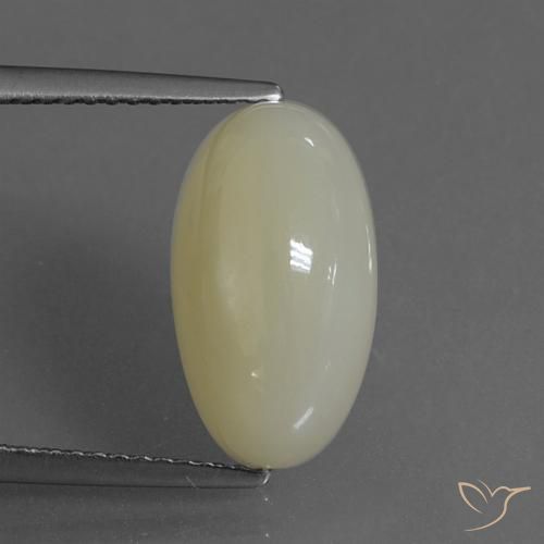 6.36ct Натуральный Серовато-желто-зеленый Лунный камень, Овал, Полупрозрачный