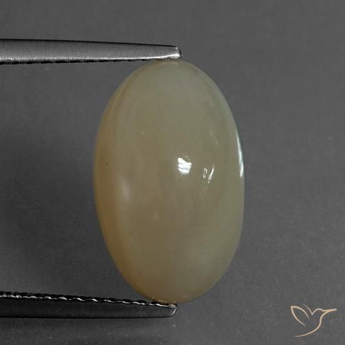 6.53ct Натуральный Бледно-коричневый Лунный камень, Овал, Полупрозрачный
