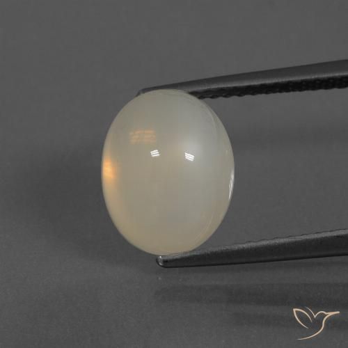 4.84ct Натуральный жемчужно-белый Лунный камень, Овал, Полупрозрачный