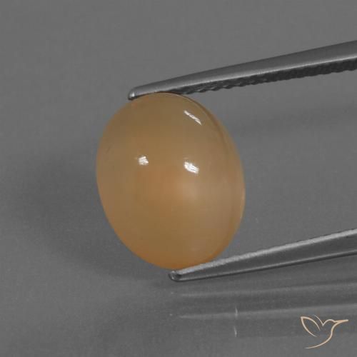 4.12ct Натуральный Канталупа Апельсин Лунный камень, Овал, Полупрозрачный