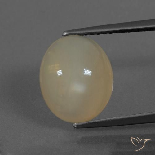 4.25ct Натуральный Бледно-коричневый Лунный камень, Овал, Полупрозрачный