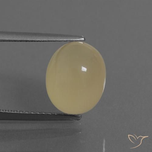 5.66ct Натуральный Светло-желтый Лунный камень, Овал, Полупрозрачный