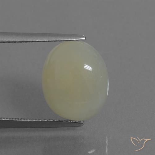 4.28ct Натуральный Зеленовато-желтый Лунный камень, Овал, Полупрозрачный