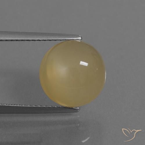5.13ct Натуральный Светло-кофейный коричневый Лунный камень, Круглый, Полупрозрачный
