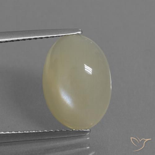 4.67ct Натуральный Светло-желтый Лунный камень, Овал, Полупрозрачный