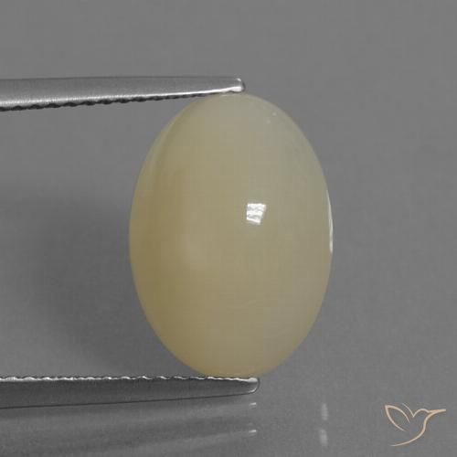 5.89ct Натуральный Бледно-коричневый Лунный камень, Овал, Полупрозрачный