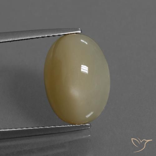 6.43ct Натуральный Светло-желтый коричневый Лунный камень, Овал, Полупрозрачный