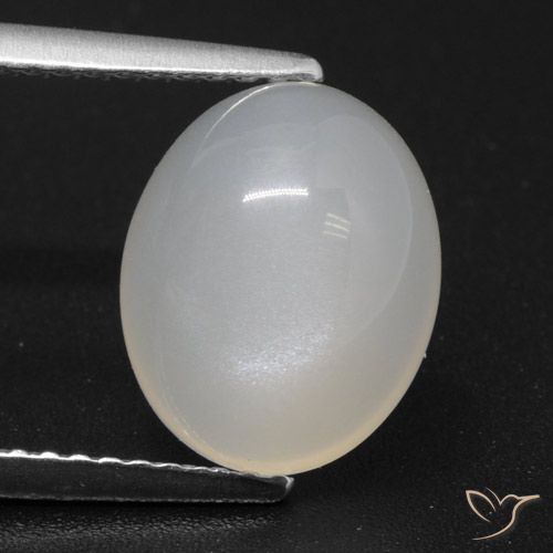 3.76ct Натуральный Полупрозрачный белый Лунный камень, Овал, Полупрозрачный