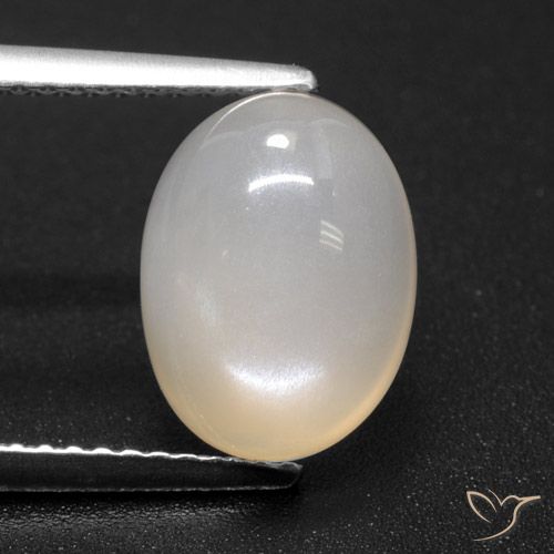3.71ct Натуральный Белый с оттенком Лунный камень, Овал, Полупрозрачный