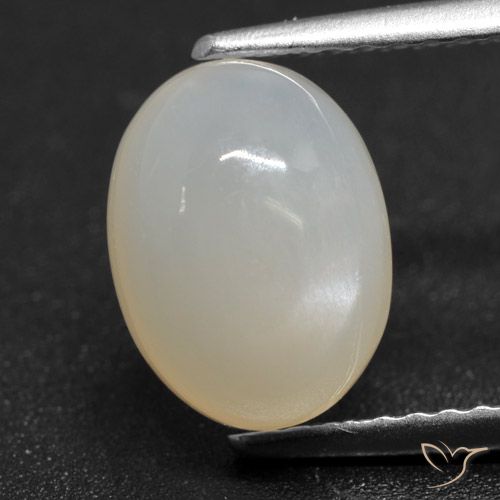 2.56ct Натуральный Полупрозрачный белый Лунный камень, Овал, Полупрозрачный