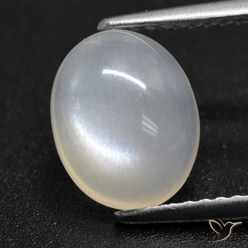 2.16ct Натуральный Полупрозрачный белый Лунный камень, Овал, Полупрозрачный