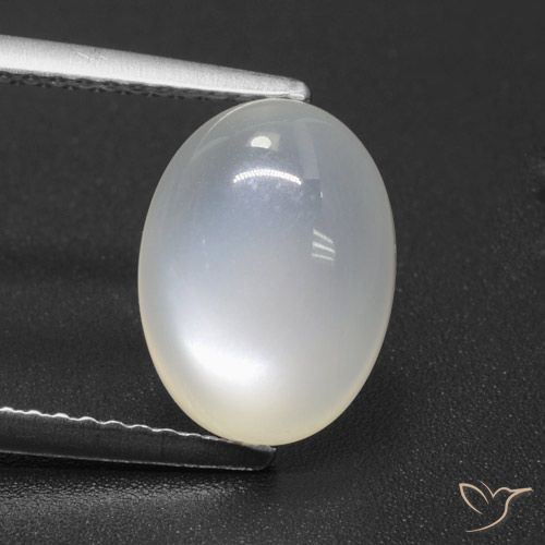 3.58ct Натуральный Полупрозрачный белый Лунный камень, Овал, Полупрозрачный