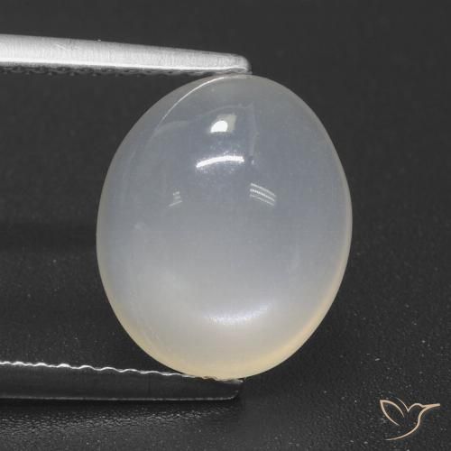 4.49ct Натуральный Полупрозрачный белый Лунный камень, Овал, Полупрозрачный