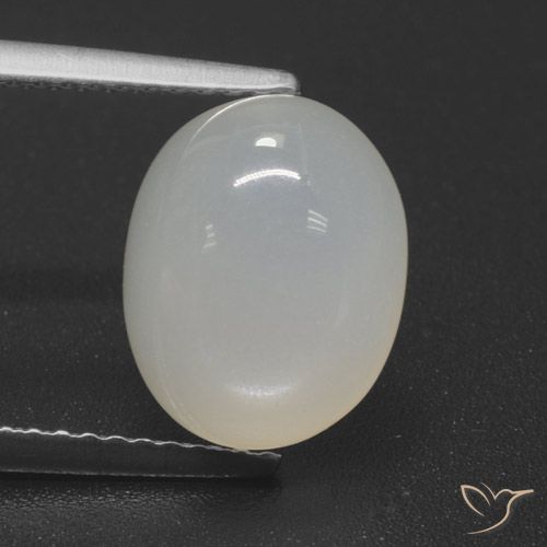 4.49ct Натуральный Белый с оттенком Лунный камень, Овал, Полупрозрачный