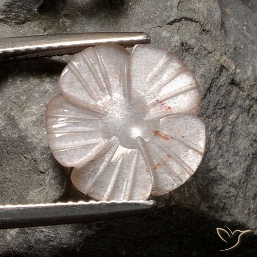 4.07ct Натуральный Нейтральный коричневый Лунный камень, Огранка Цветок, Полупрозрачный