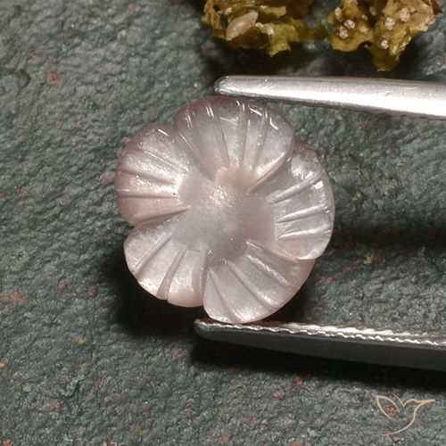 3.00ct Натуральный Светло-карамельный коричневый Лунный камень, Огранка Цветок, Полупрозрачный