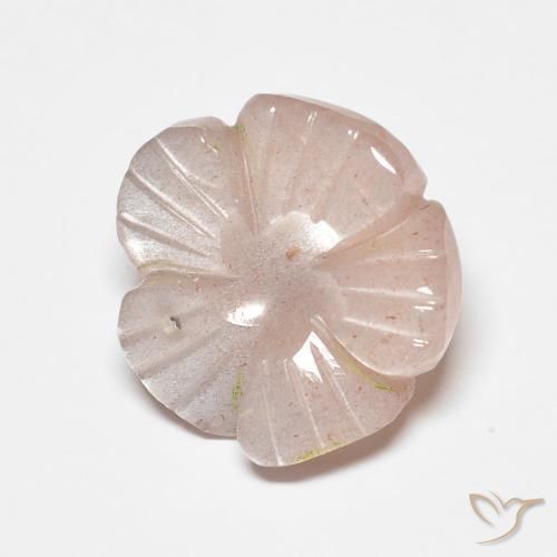 4.47ct Натуральный Оранжево-розовый Лунный камень, Огранка Цветок, Полупрозрачный