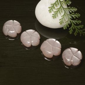 17.30 карата, натуральный Очень светло-розовый Лунный Камень, Огранка Цветок, Полупрозрачный