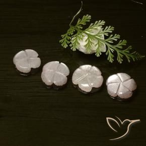 7.19 карата, натуральный Очень светло-розовый Лунный камень, Огранка Цветок, Полупрозрачный