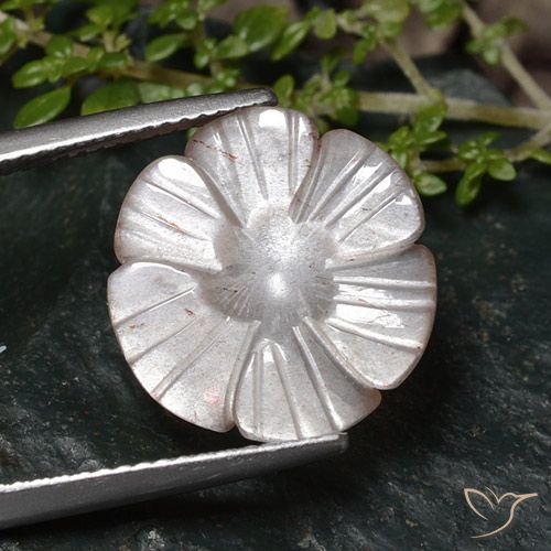 6.14ct Натуральный Очень светло-розовый Лунный камень, Огранка Цветок, Полупрозрачный