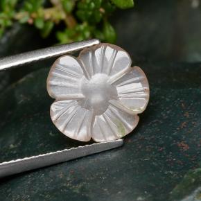 2.64 карата, натуральный Светло-оранжевый Лунный Камень, Огранка Цветок, Полупрозрачный