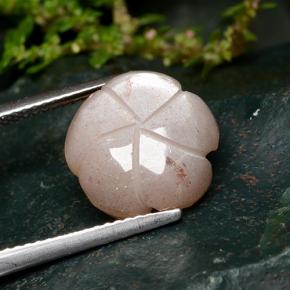 5.57 карата, натуральный Перскиково-оранжевый Лунный Камень, Огранка Цветок, Полупрозрачный