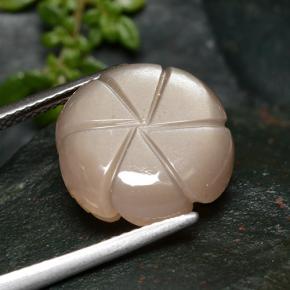 7.34 карата, натуральный Перскиково-оранжевый Лунный Камень, Огранка Цветок, Полупрозрачный