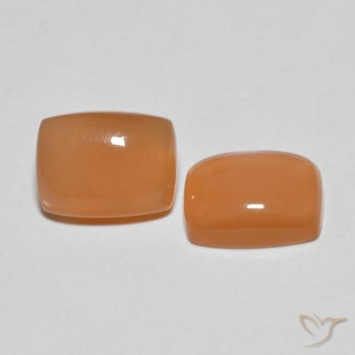 2.68ctw Натуральный Medium Light-Orange Лунный камень, Подушка, Полупрозрачный