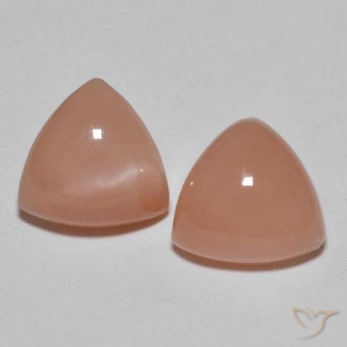 3.52ctw Натуральный Pinkish Peach Лунный камень, Триллион, Непрозрачный