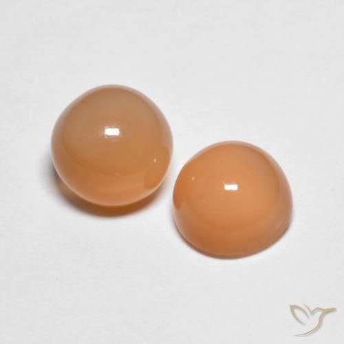 3.28 карата, натуральный Medium Light-Orange Лунный камень, Круглый, Прозрачный