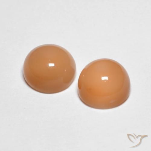 3.28 карата, натуральный Medium Light-Orange Лунный камень, Круглый, Прозрачный