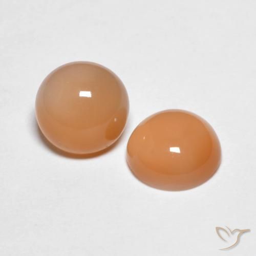2.81 карата, натуральный Medium Light-Orange Лунный камень, Круглый, Прозрачный