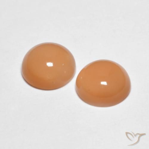 2.81 карата, натуральный Medium Light-Orange Лунный камень, Круглый, Прозрачный
