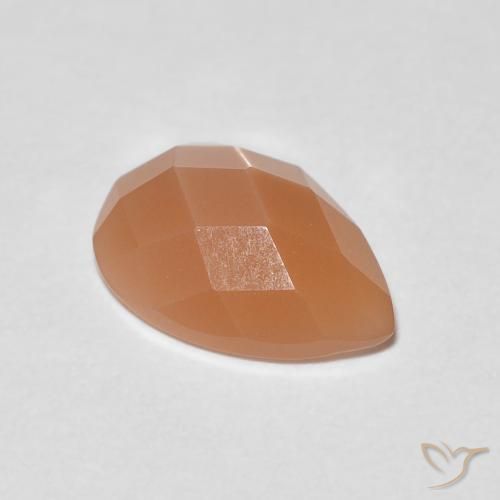 0.93ct Натуральный Теплый абрикосовый апельсин Лунный камень, Форма груши, Прозрачный