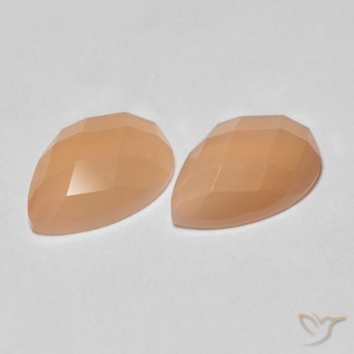 2.13ctw Натуральный Medium Light-Orange Лунный камень, Форма груши, Прозрачный