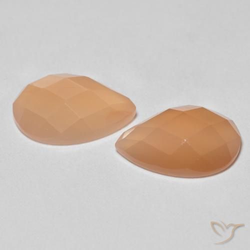 2.13 карата, натуральный Medium Light-Orange Лунный камень, Форма груши, Прозрачный
