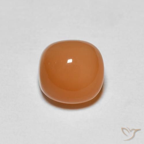 1.29ct Натуральный Теплый абрикосовый апельсин Лунный камень, Подушка, Полупрозрачный
