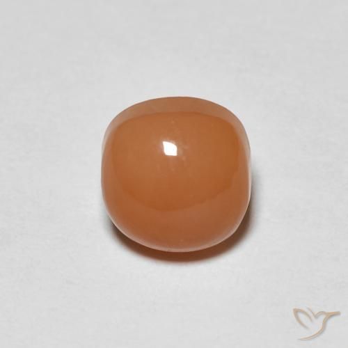 1.08ct Натуральный Светло-оранжевый Лунный камень, Подушка, Полупрозрачный