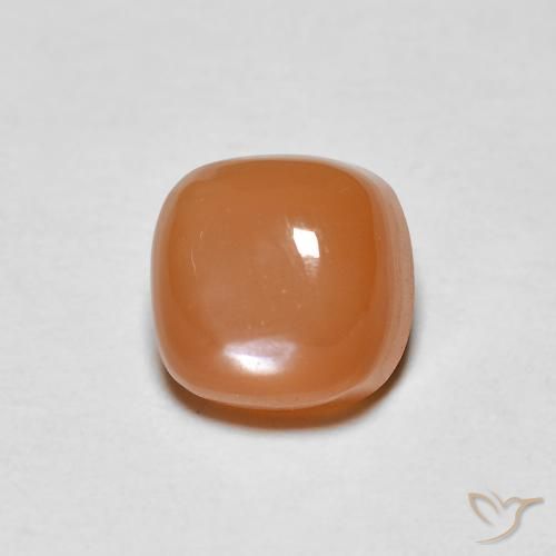 1.23ct Натуральный Светло-красновато-оранжевый Лунный камень, Подушка, Полупрозрачный