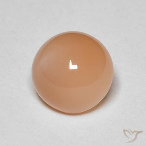 2.04 карата, натуральный Medium Light-Orange Лунный камень, Круглый, Непрозрачный